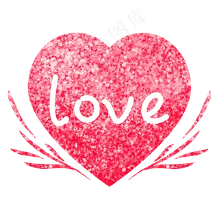 七夕情人节粉红色love爱心