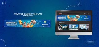 旅行vlog横幅banner模板