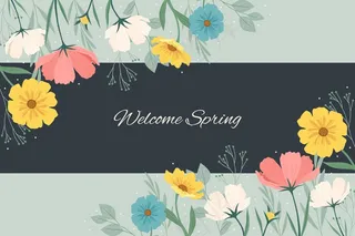 平面细节色彩丰富的春天背景