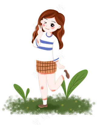 国庆节外出旅游小女孩