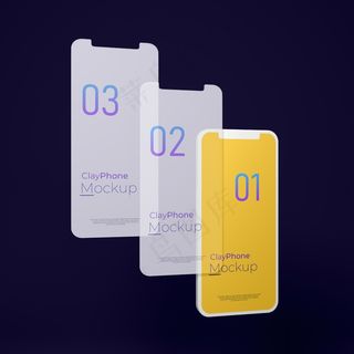 手机屏幕上的应用程序界面模型样机