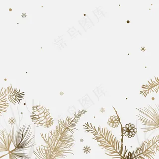 白色背景，冬季装饰