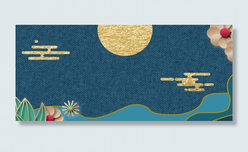 文艺清新中秋古典banner海报背景