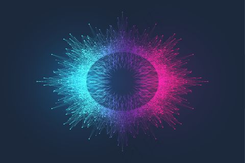 螺旋声波节奏线动态抽象背景。均衡器声音脉冲。音乐圆波设计。