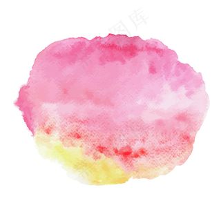 白色背景上抽象的粉黄色水彩。