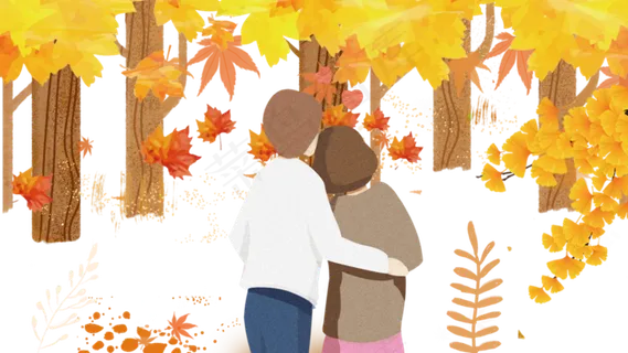 男孩女孩在树林里