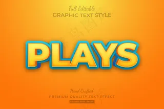 卡通播放可编辑自定义文本样式效果溢价