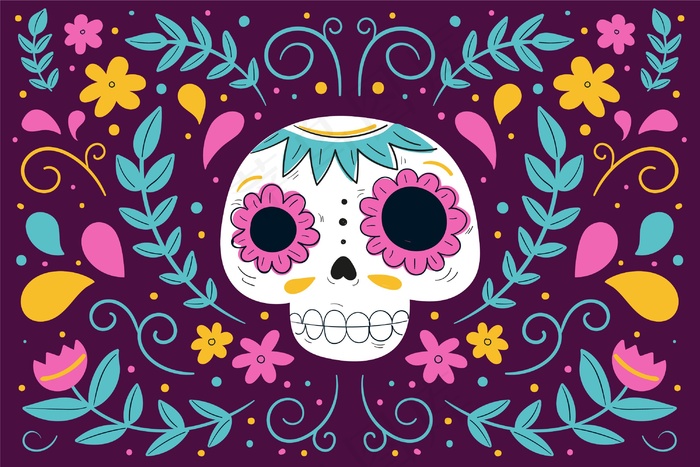 死日背景手绘风格