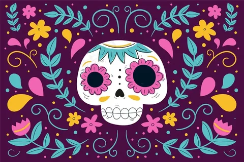 死日背景手绘风格