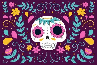 死日背景手绘风格