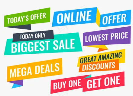 平面风格销售和提供横幅banner大集