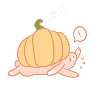 被南瓜压住的兔子