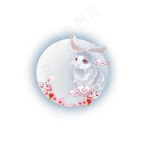 福兔赏月可商用元素