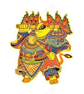 牛年大吉国潮中国风门神