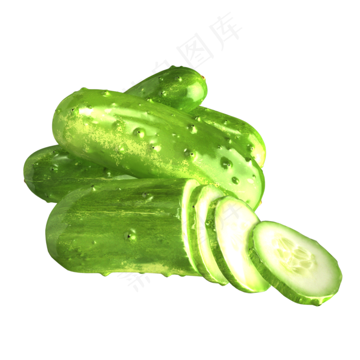 立体蔬菜青瓜(3000X3000(DPI:300))psd模版下载