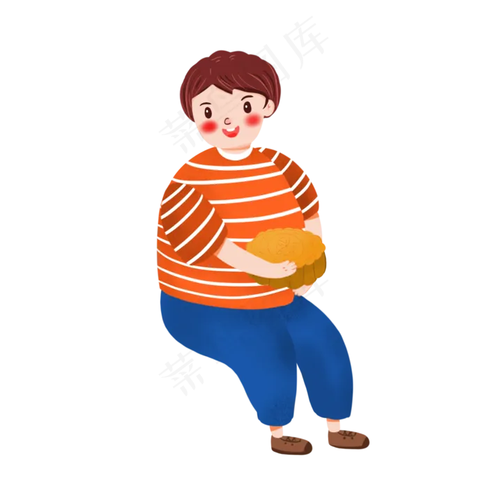 创意中秋节卡通男孩素材(2000X2000(DPI:132))psd模版下载