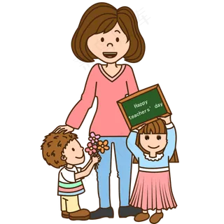 矢量教师节老师与学生