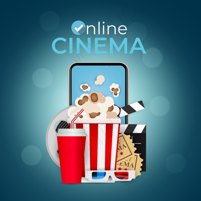 抽象家庭影院背景。插图