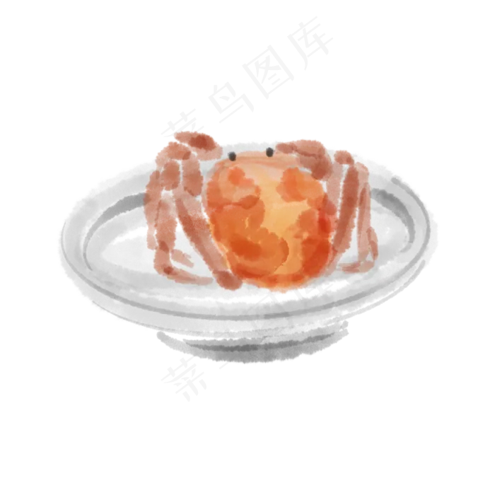 水墨水彩蟹膏大闸蟹(2000X2000(DPI:72))psd模版下载