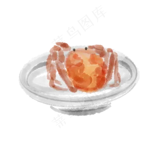 水墨水彩蟹膏大闸蟹