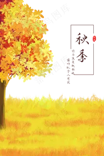 秋季黄色树木风景