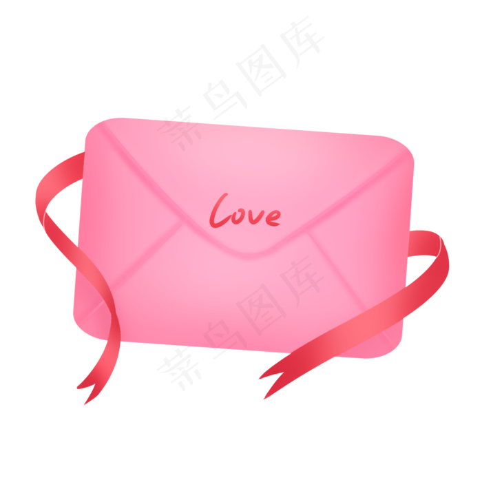 粉色七夕信封彩带