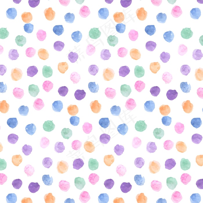 水彩画圆点图案