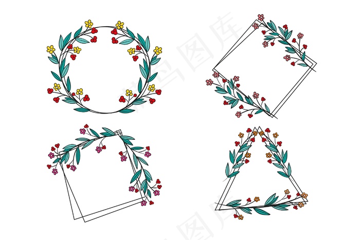 优雅的花饰框架系列