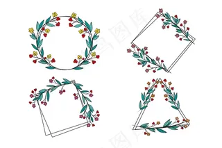 优雅的花饰框架系列