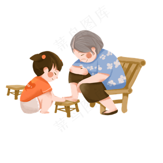 重阳节老奶奶孙女