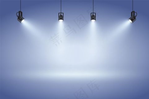 带聚光灯背景的蓝色墙壁