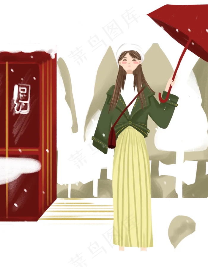 立冬保暖冬日女孩雪天免抠图(2000X2568(DPI:300))psd模版下载