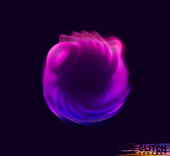 在深色背景上的抽象彩色网格