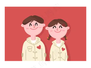 七夕节幸福满满的结婚证件照