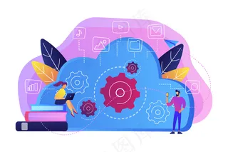 使用笔记本电脑和智能手机处理云数据的开发人员