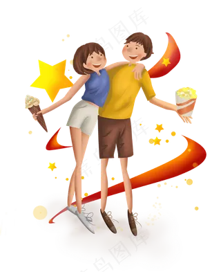 国庆节看电影的情侣