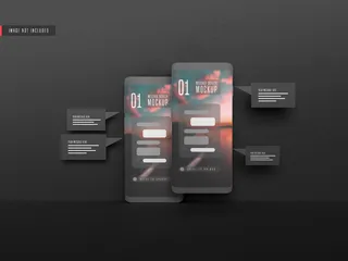 手机模型样机上的消息会话概念