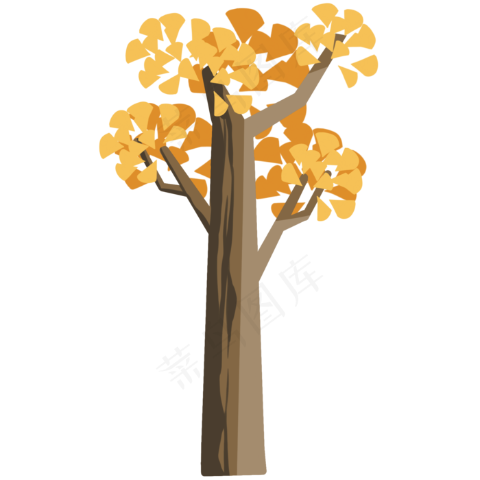 黄色秋季大树插图