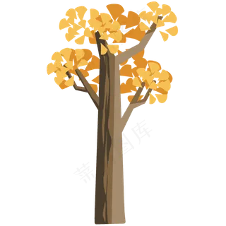 黄色秋季大树插图
