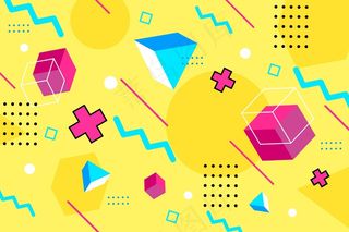 十字和立方体孟菲斯背景