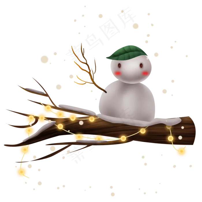 树枝上的小雪人(2000X2000(DPI:300))psd模版下载