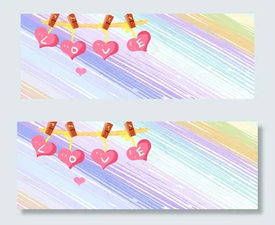 浪漫七夕条纹love爱心banner