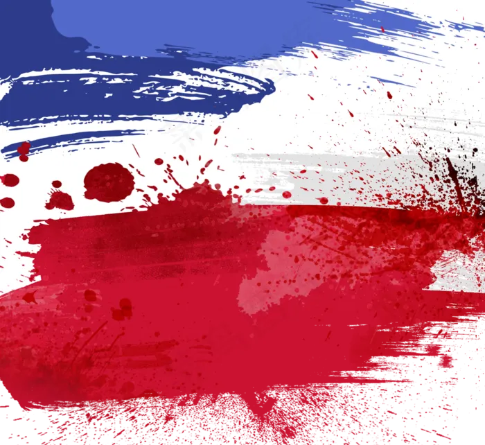 手绘笔刷溅法国国旗(2500X2500(DPI:300))psd模版下载