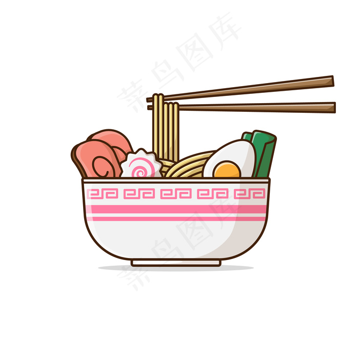拉面插画eps,ai矢量模版下载