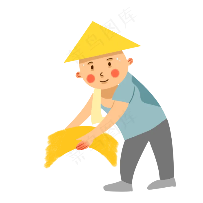 手绘矢量卡通秋收农民(3000X3000(DPI:762))psd模版下载