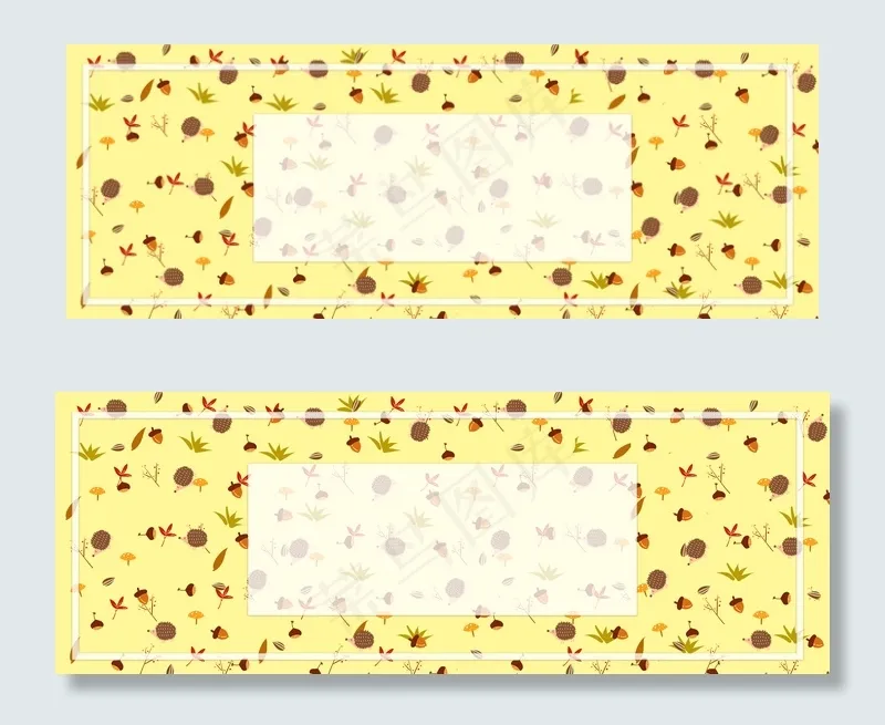秋天简约清新可爱banner(1920*700px 	       )psd模版下载