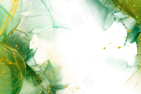 复制空间抽象绿色背景和闪亮的元素