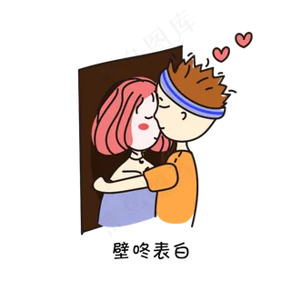 可爱卡通壁咚表白表情包