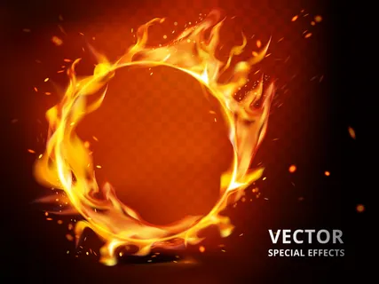 火焰环元素，可以作为特效，红色背景