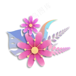 彩色立体剪纸小花 彩色立体剪纸小花